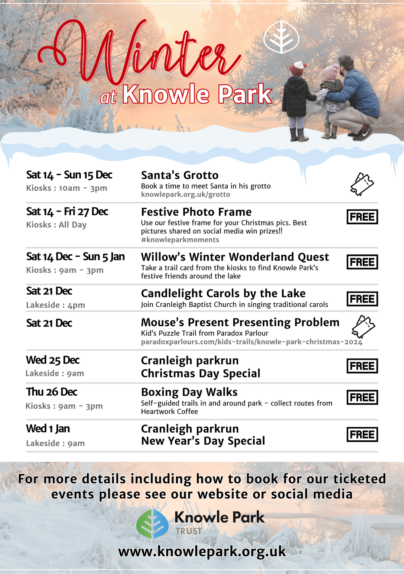 Knowle Park Winter 2024 Events